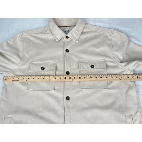 Ike Behar Faux Suede Water Repellent Cream Shirt Jacket Men’s Size XL Shacket - Picture 11 of 14